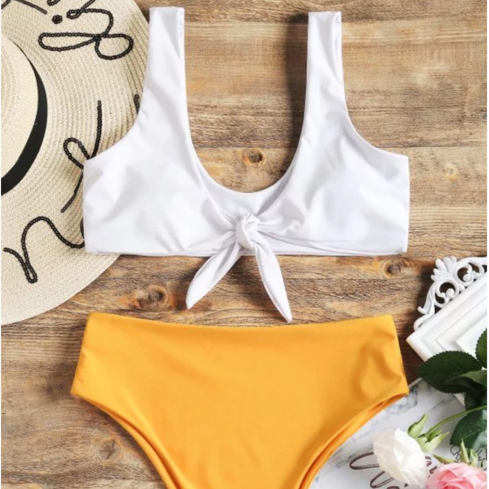 Bow Tie High Waisted Bathing Suit